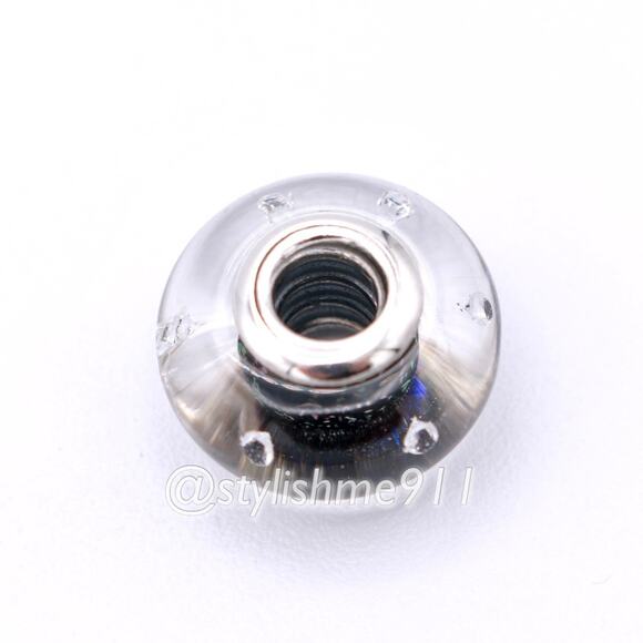 Authentic PANDORA Retired Midnight Blue Effervescence Glass Charm - 791627CZ - Picture 8 of 9